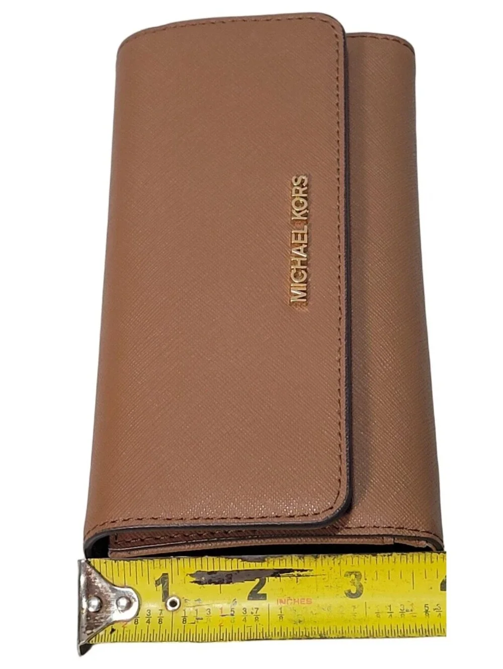 MICHAEL KORS JET SET TRAVEL LARGE TRIFOLD WALLET BROWN LUGGAGE